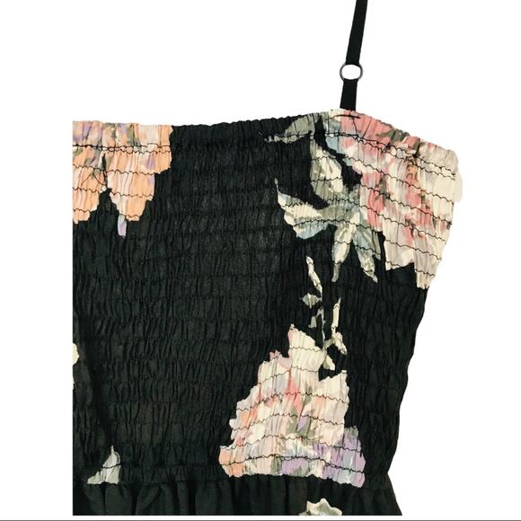 Band of Gypsies Black Floral Jumpsuit with Pockets wide leg - Picture 11 of 11